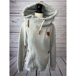 Wanakome Athena‎ Hoodie Pullover Sweatshirt size Small Shacket Asymmetrical Gray
